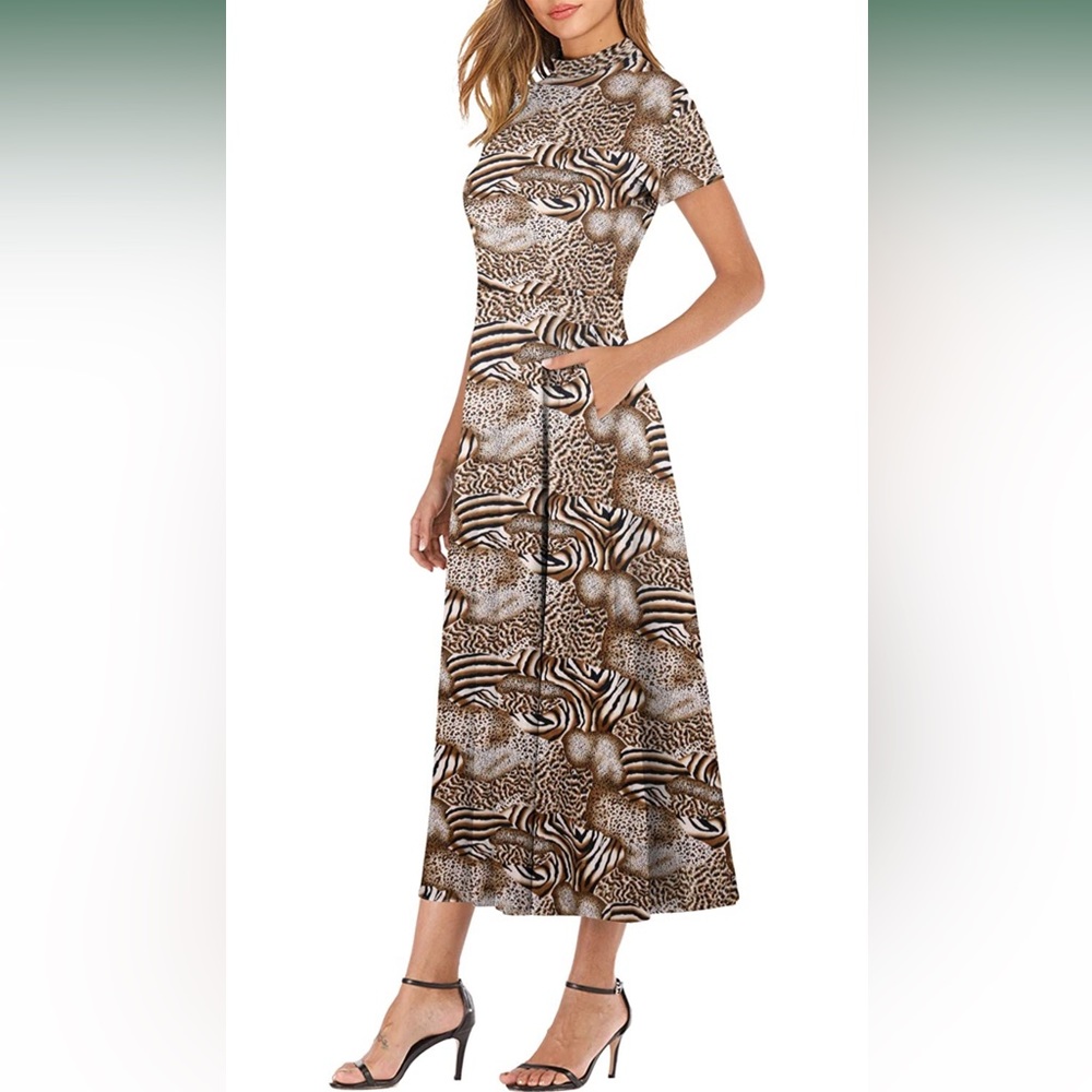 Animal print maxi dress! Worn once! Excellent condition!